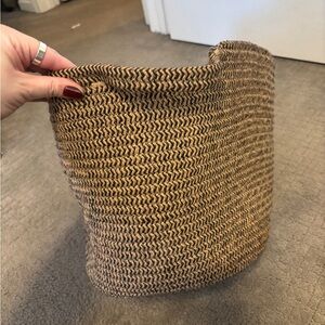 Woven Tan and Black Bin